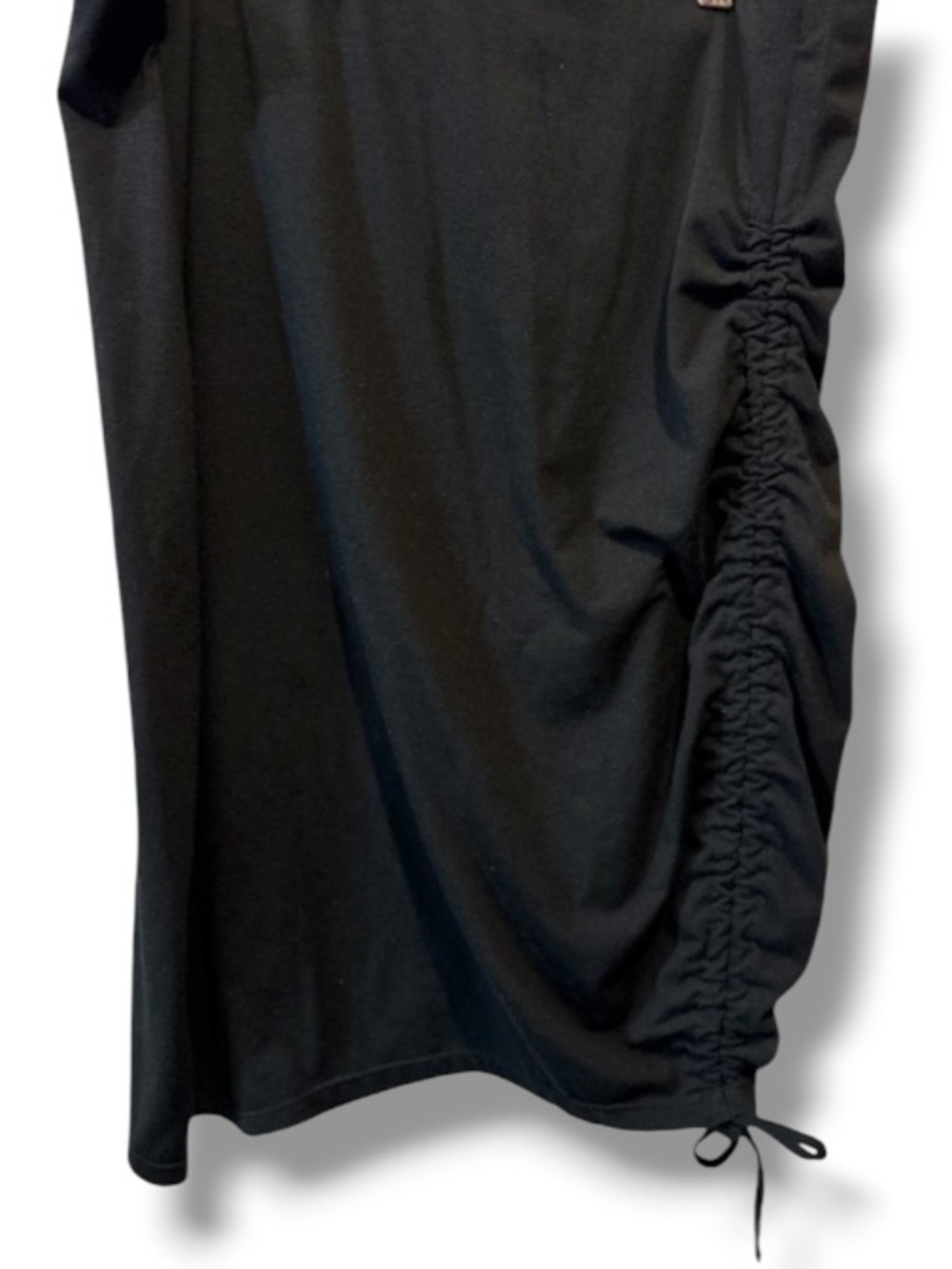 Susina Women’s Black Skirt Cinched Ruched Detail Side Tie Ribbon